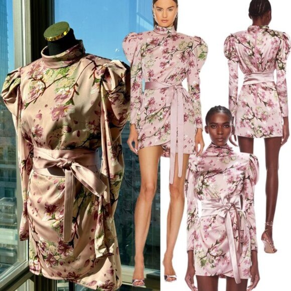 🆕 BRONX & BANCO 🧿 NWOT Noel Sakura Long Sleeve Mini Dress - Size XS / US 2